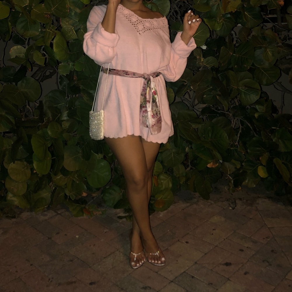 Oversized Sweater Dress , Pink Sweater Dress,